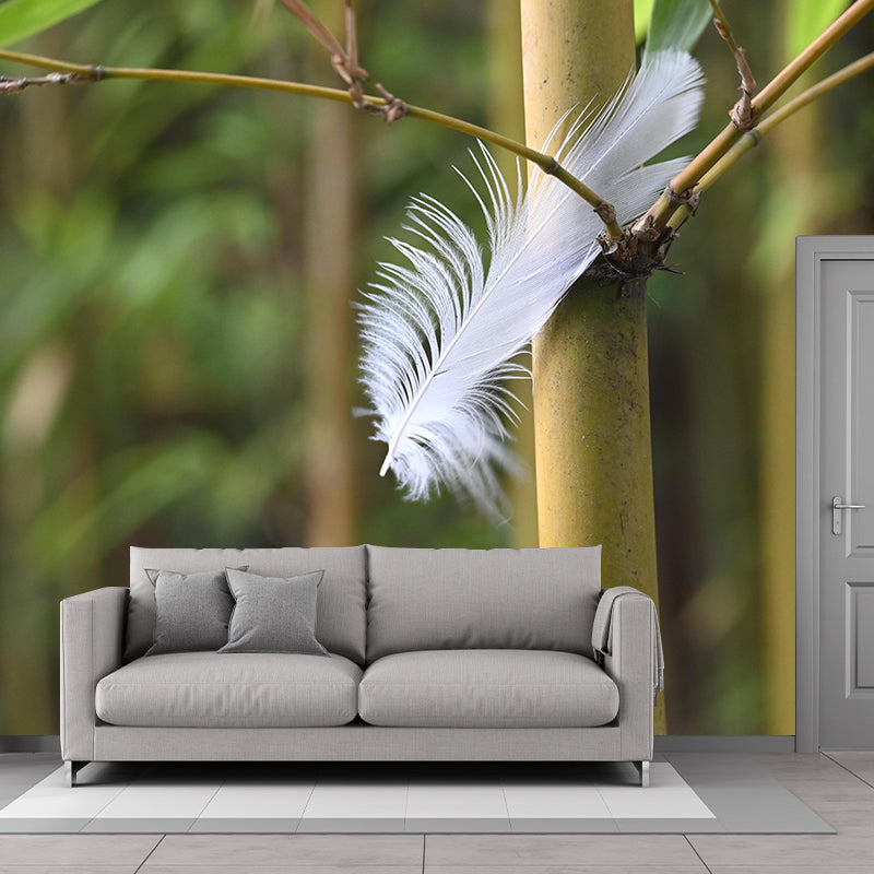 Mildew Resistant Bird Feather Mural Wallpaper Decorative Wall Art for Living Room