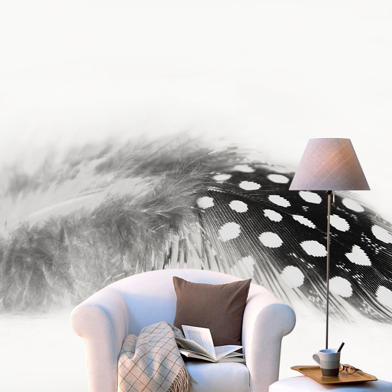 Mildew Resistant Bird Feather Mural Wallpaper Decorative Wall Art for Backsplash