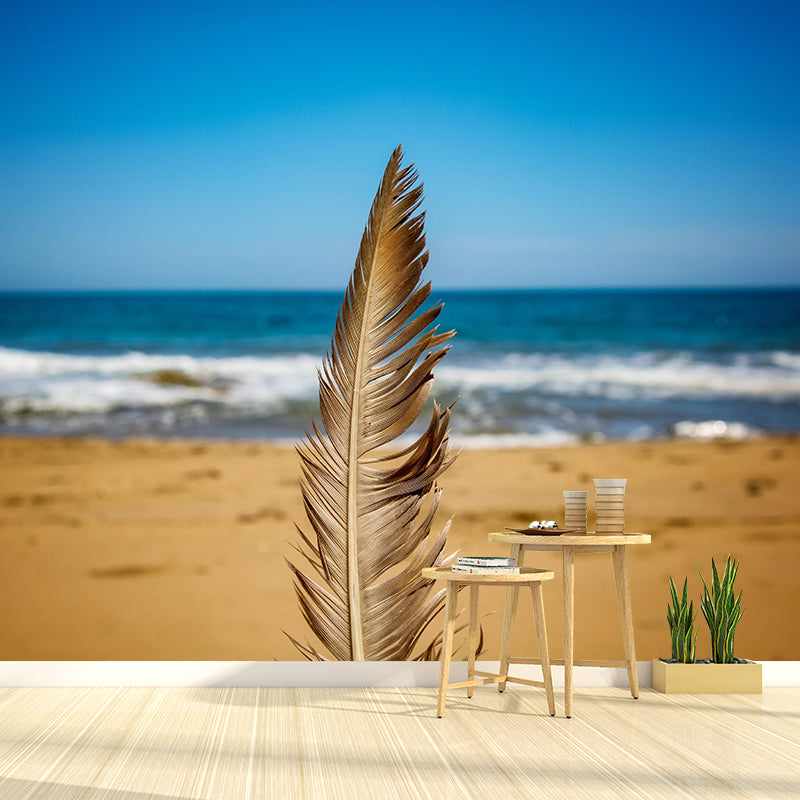 Mildew Resistant Bird Feather Mural Wallpaper Decorative Wall Art for Backsplash