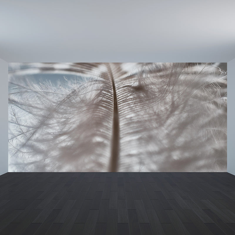 Stain Resistant Bird Feather Mural Wallpaper Decorative Wall Art above Bed