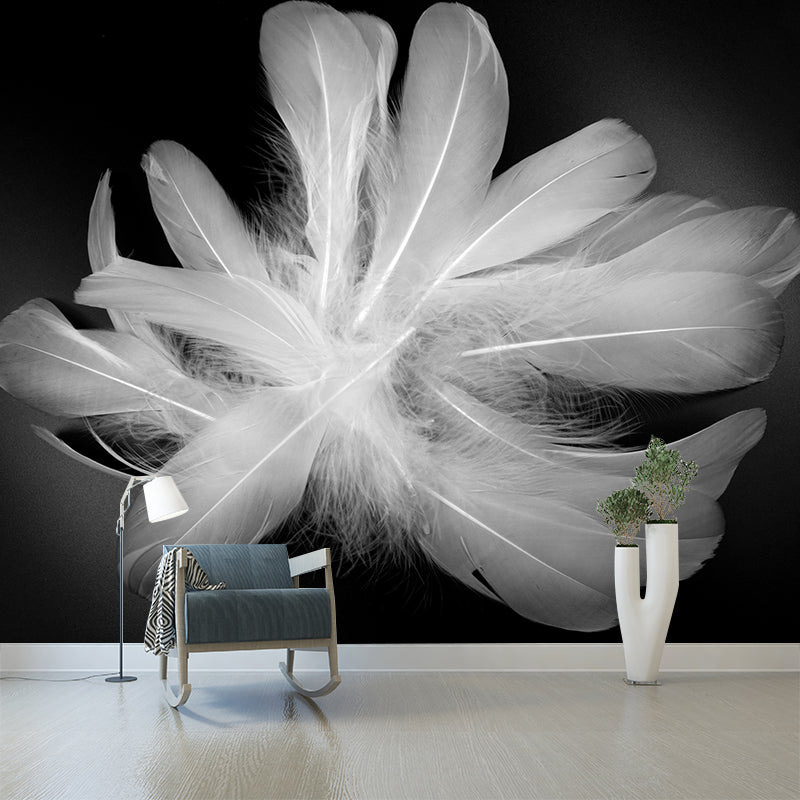Mildew Resistant Bird Feather Mural Wallpaper Decorative Wall Art for Room