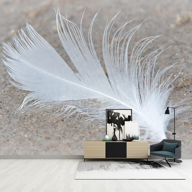 Bird Feather Mildew Resistant Mural Wallpaper Decorative Wall Art for Home Decor
