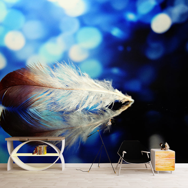 Bird Feather Mildew Resistant Mural Wallpaper Decorative Wall Art for Home Decor