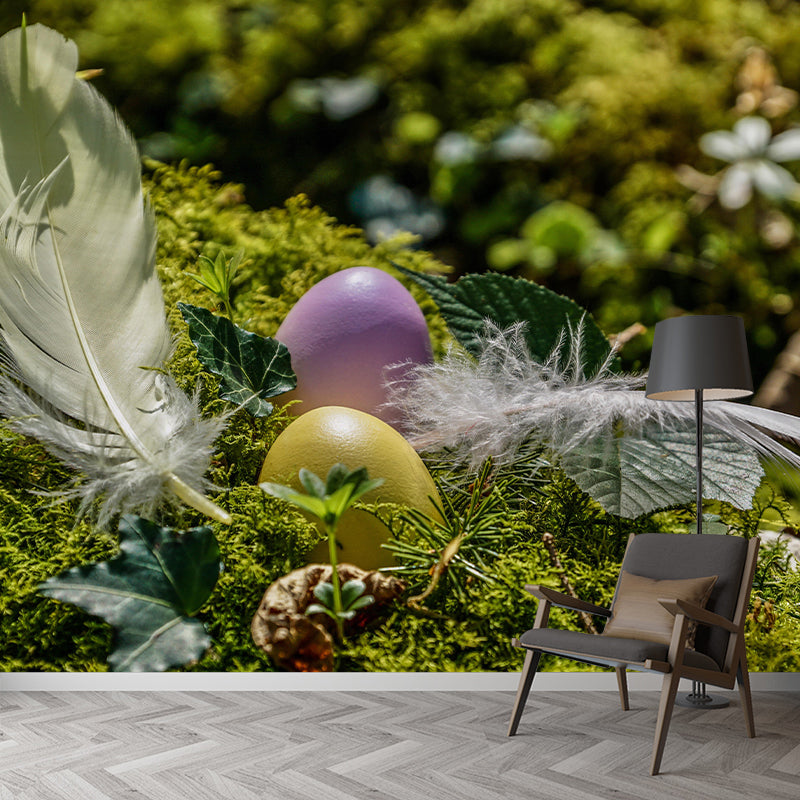 Bird Feather Mildew Resistant Mural Wallpaper Decorative Wall Art for Home Decor