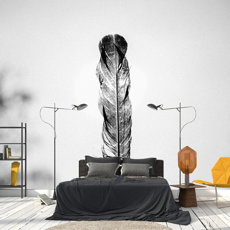 Mildew Resistant Bird Feather Mural Wallpaper Decorative Wall Art for Wall Decor