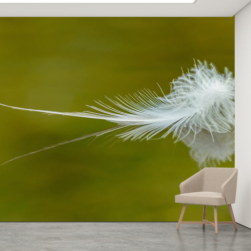 Mildew Resistant Feather Mural Wallpaper Decorative Wall Art for Bedroom