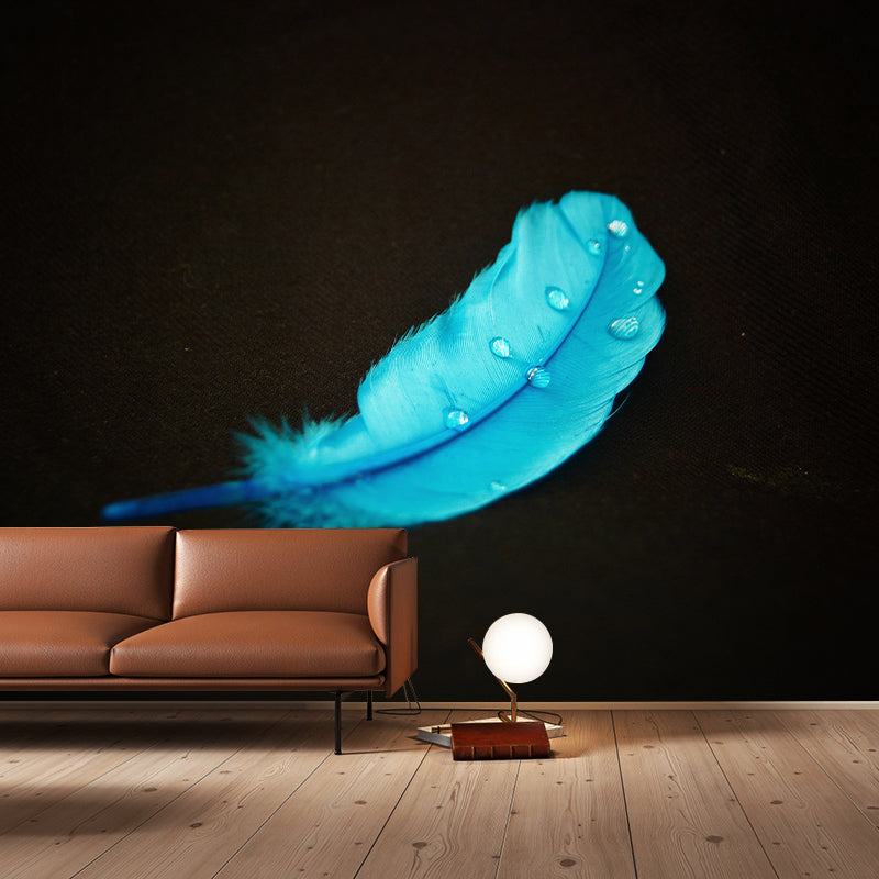 Mildew Resistant Feather Mural Wallpaper Decorative Wall Art for Bedroom
