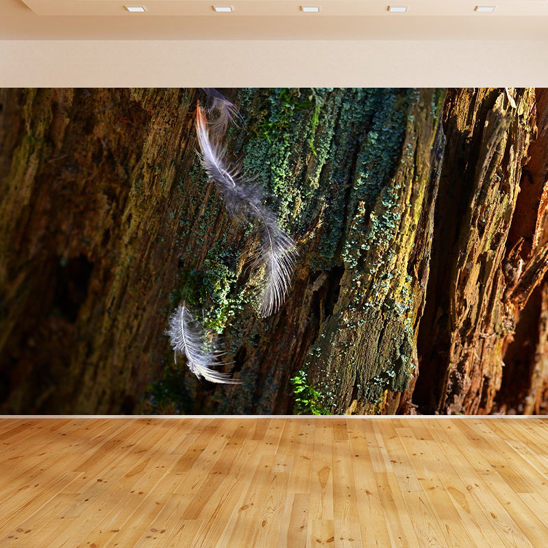 Mildew Resistant Feather Mural Wallpaper Decorative Wall Art for Bedroom