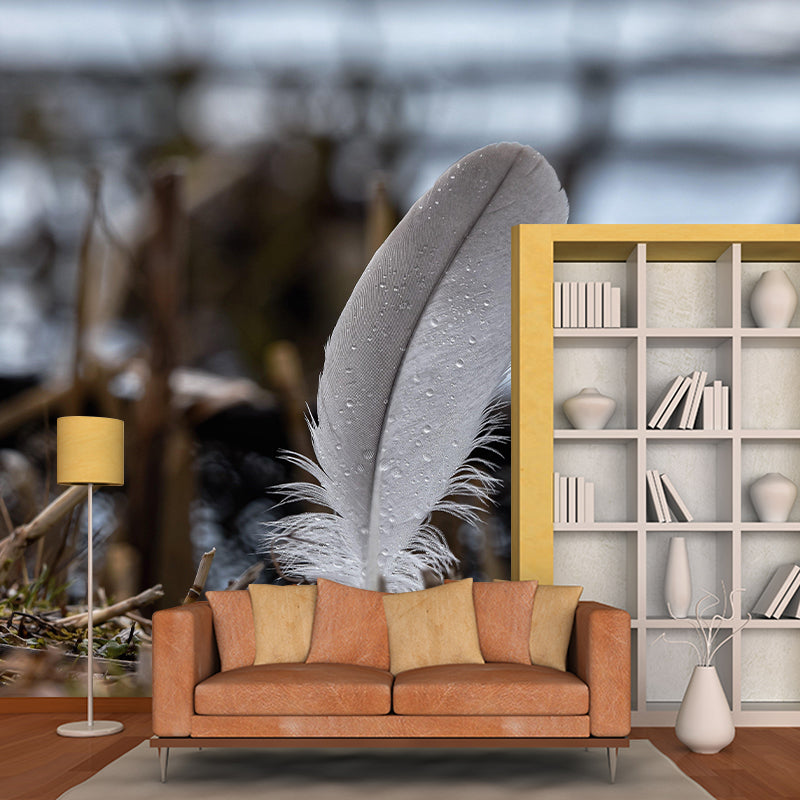 Mildew Resistant Bird Feather Mural Wallpaper Decorative Wall Art for Decoration