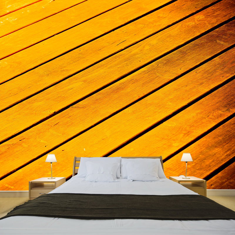 Wooden Mural Personalized Size Wall Covering for Sleeping Room, Stain Resistant