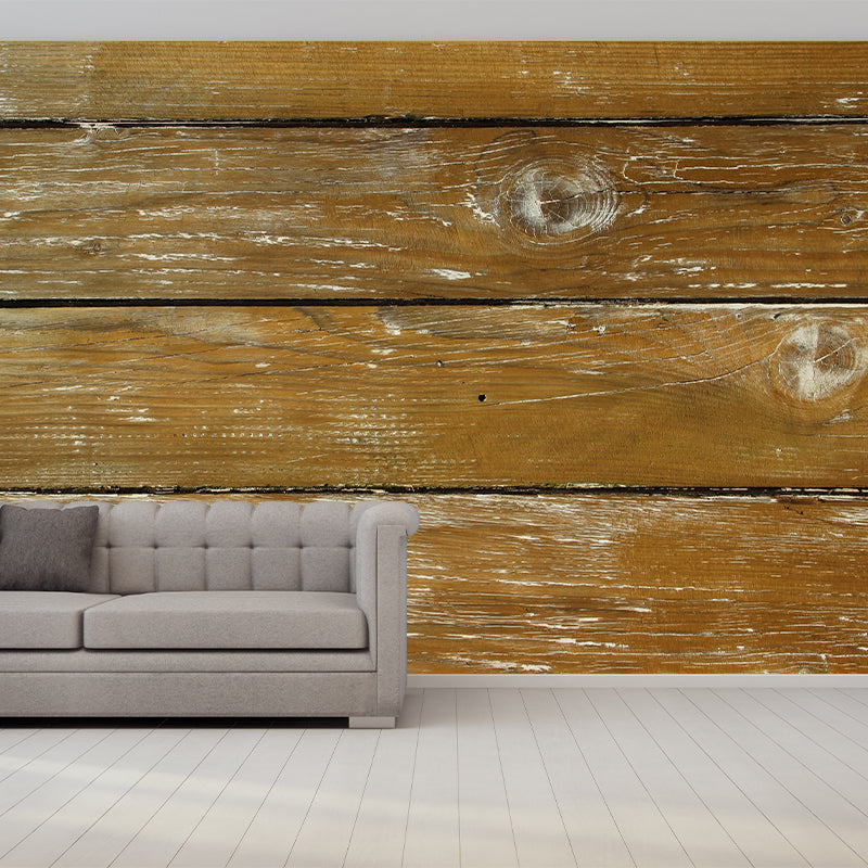 Wooden Photo Removable Mural Wallpaper Moisture Resistant for Guest Room