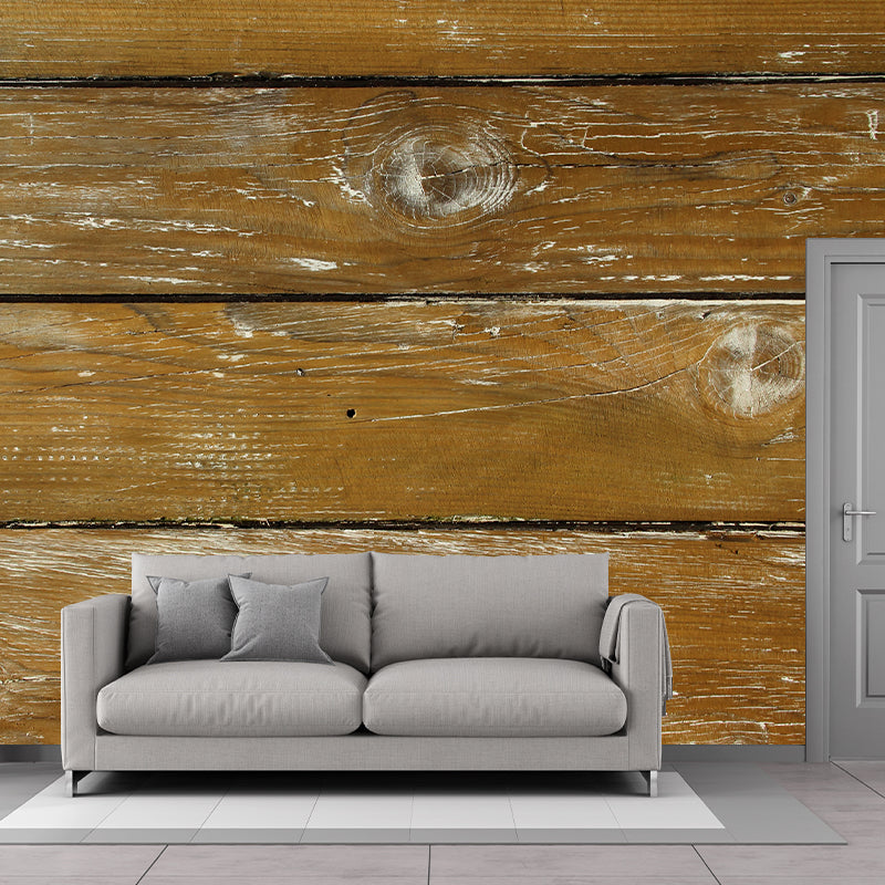 Wooden Photo Removable Mural Wallpaper Moisture Resistant for Guest Room