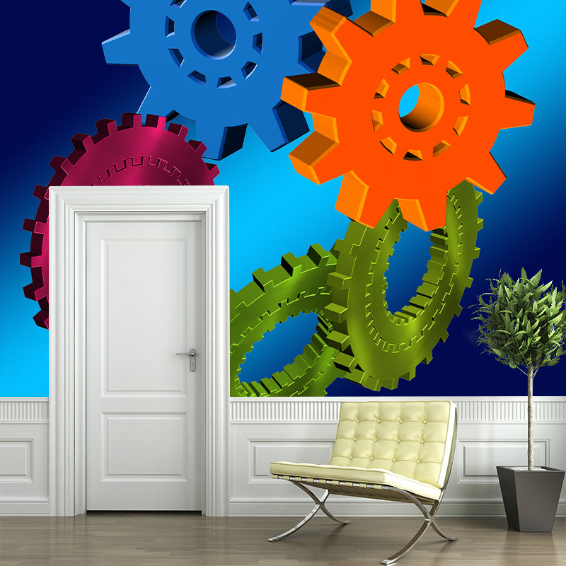 Gearwheel Customized Wall Mural Mildew Resistant Wallpaper for Dining Room