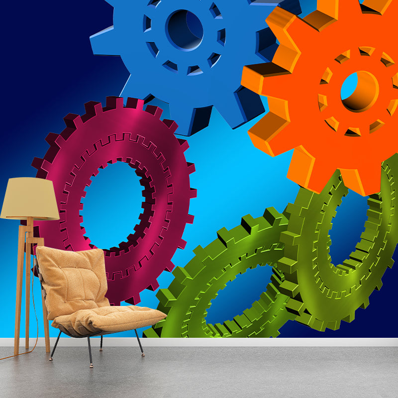 Gearwheel Customized Wall Mural Mildew Resistant Wallpaper for Dining Room