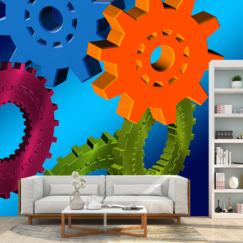 Gearwheel Customized Wall Mural Mildew Resistant Wallpaper for Dining Room
