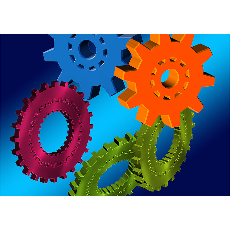 Gearwheel Customized Wall Mural Mildew Resistant Wallpaper for Dining Room