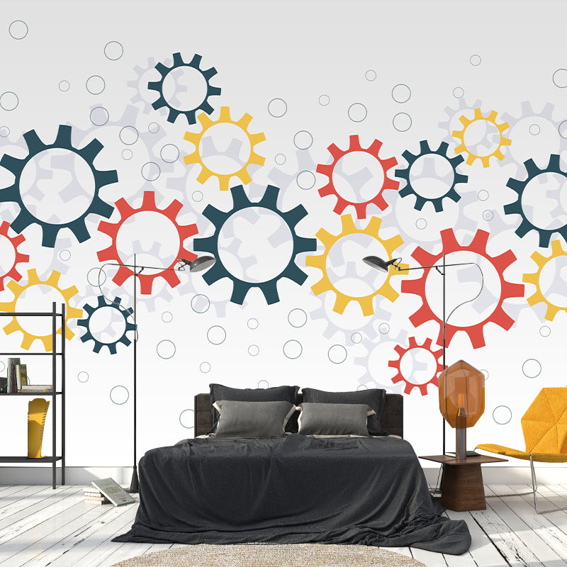 Gearwheel Customized Wall Mural Mildew Resistant Wallpaper for Dining Room