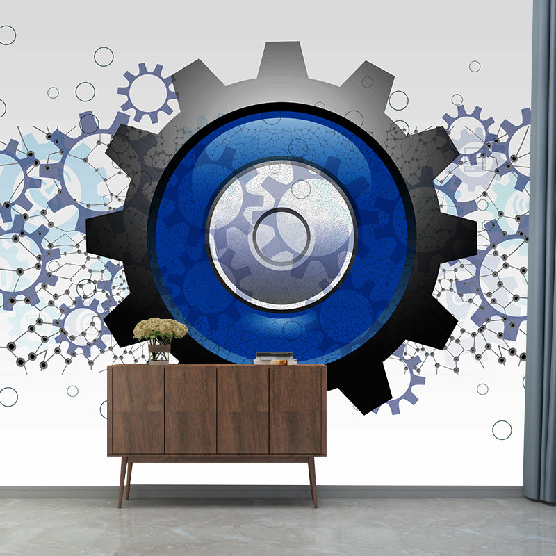 Industrial Style Gearwheel Mural for Living Room Bedroom, Removable, Customized Size