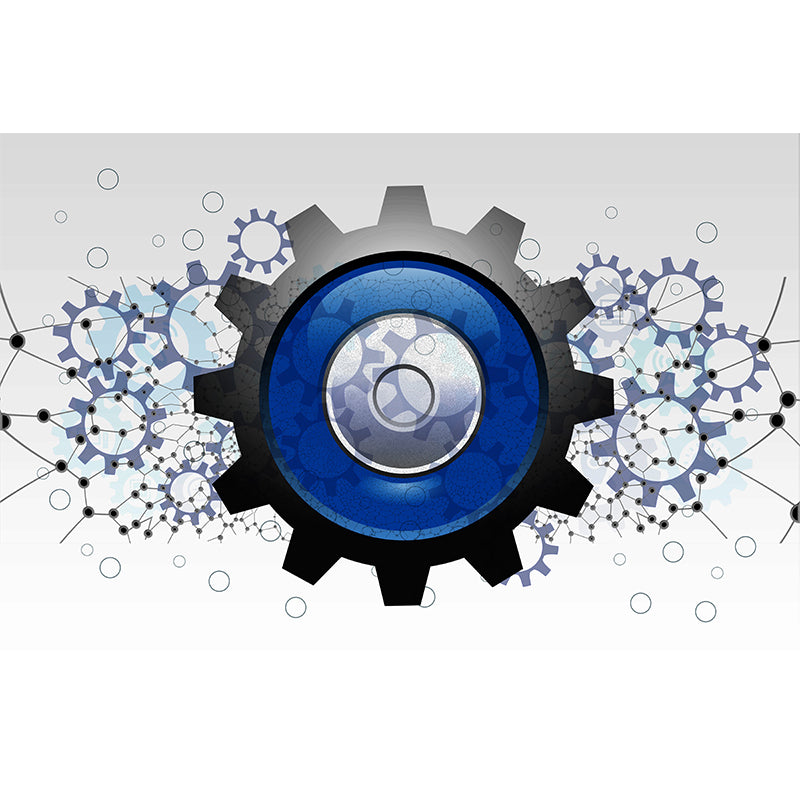 Industrial Style Gearwheel Mural for Living Room Bedroom, Removable, Customized Size