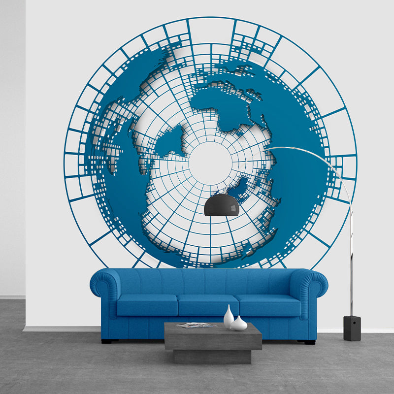 World Map Contemporary Wall Art Waterproofing Mural Wallpaper for Living Room