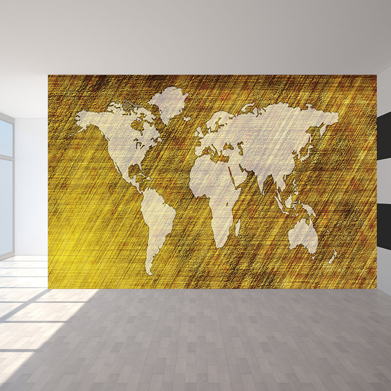 World Map Contemporary Wall Art Waterproofing Mural Wallpaper for Living Room