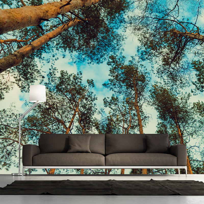 Pine Forest View Murals for Sleeping Room Home Decor, Moisture Resistant