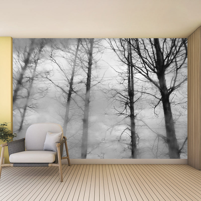 Pine Forest Wall Murals Moisture Resistant Wall Decor for Sleeping Room
