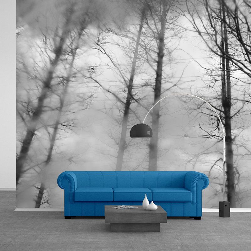 Pine Forest Wall Murals Moisture Resistant Wall Decor for Sleeping Room