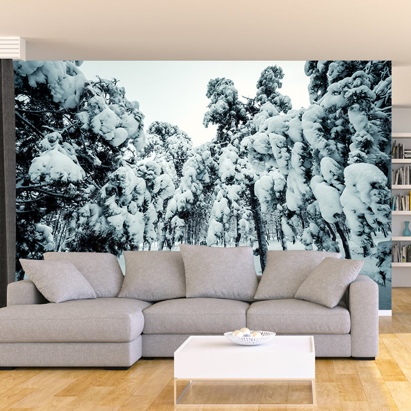 Pine Forest Wall Murals Moisture Resistant Wall Decor for Sleeping Room