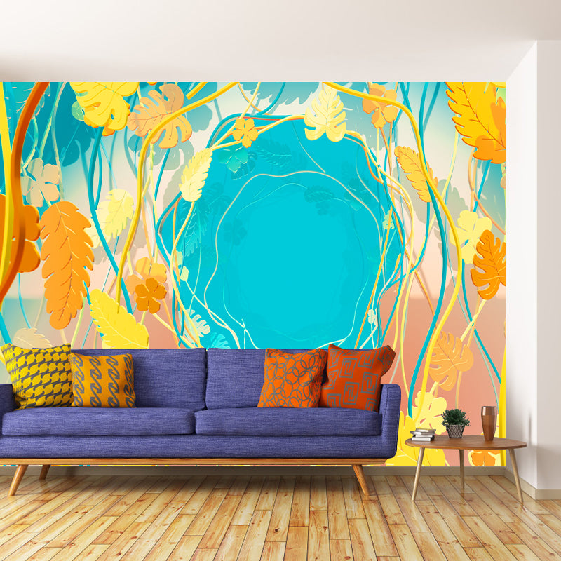 Tropical Mural Personalized Size Wall Covering for Sleeping Room, Water Resistant