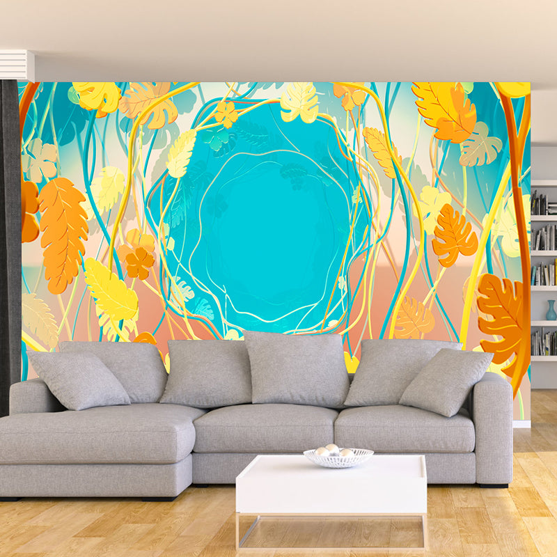 Tropical Mural Personalized Size Wall Covering for Sleeping Room, Water Resistant