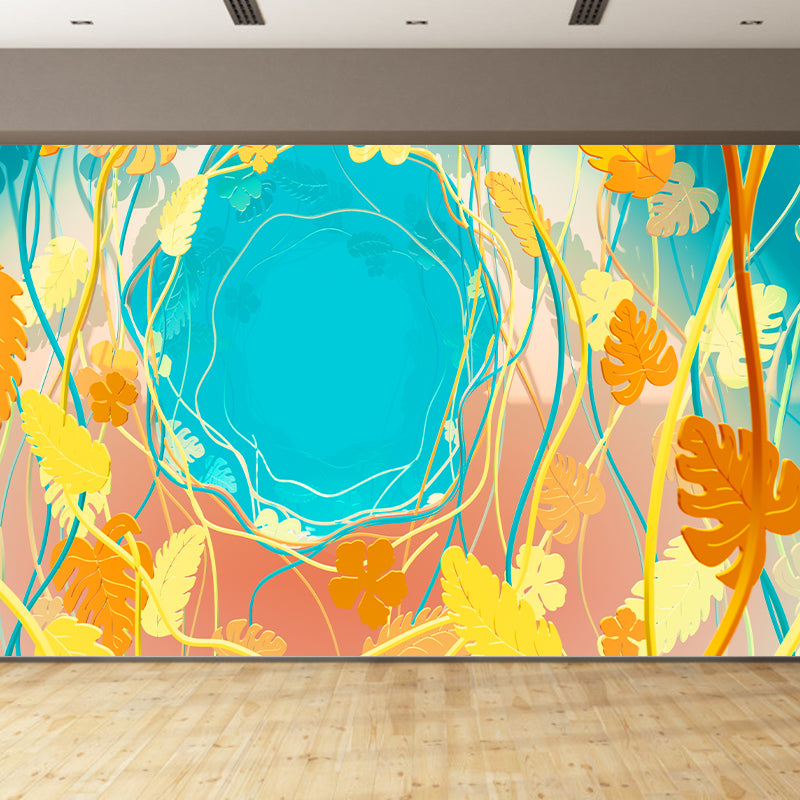 Tropical Mural Personalized Size Wall Covering for Sleeping Room, Water Resistant