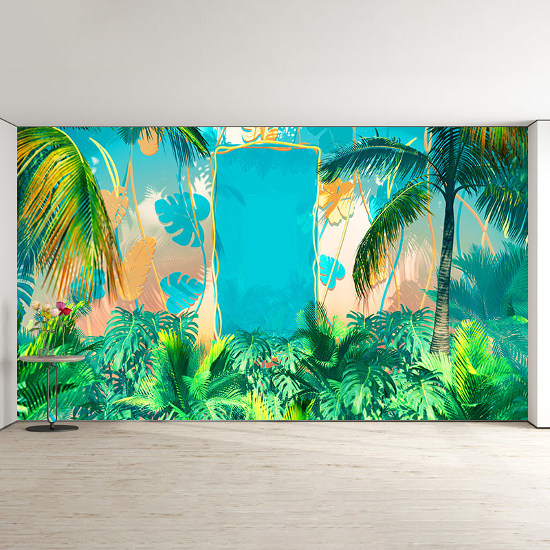 Tropical Mural Personalized Size Wall Covering for Sleeping Room, Water Resistant
