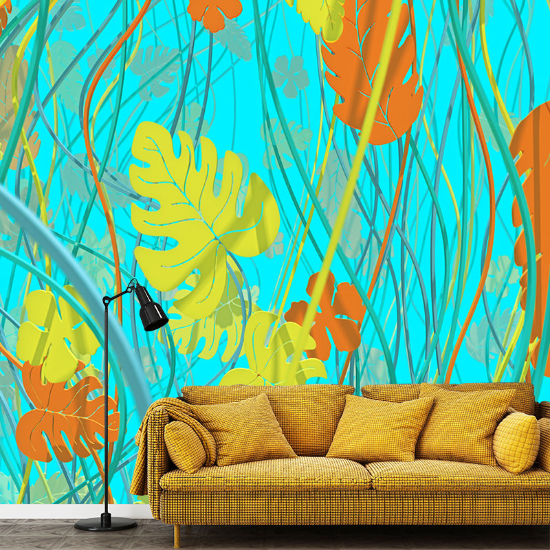 Tropical Mural Personalized Size Wall Covering for Sleeping Room, Water Resistant