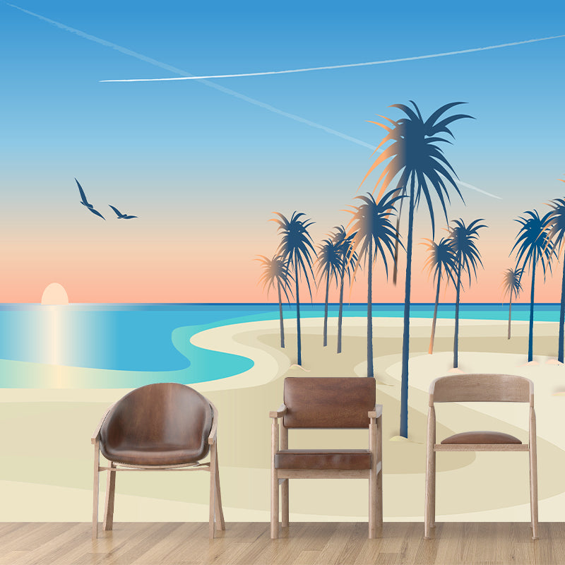 Tropical Landscape Moisture Resistant Wall Mural Removable Wallpaper for Living Room