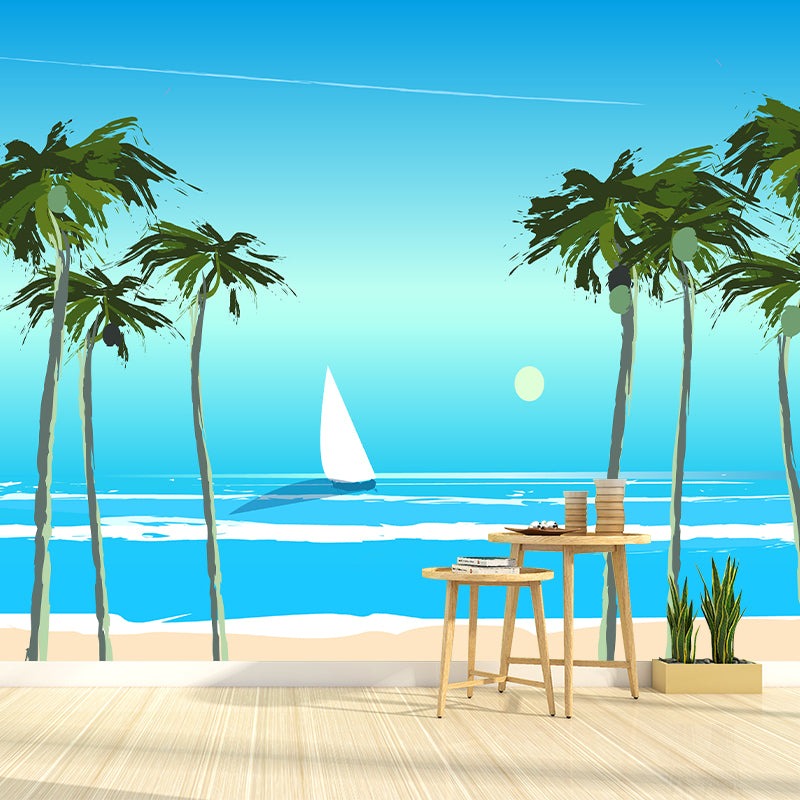 Tropical Landscape Moisture Resistant Wall Mural Removable Wallpaper for Living Room