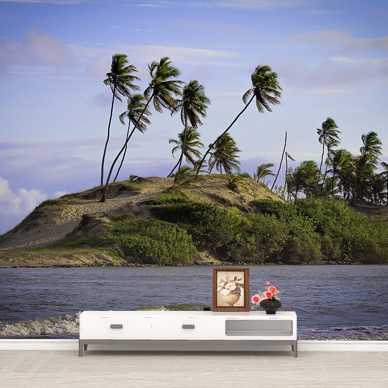 Tropical Tree Landscape Wall Murals Moisture Resistant Wall Decor for Sleeping Room