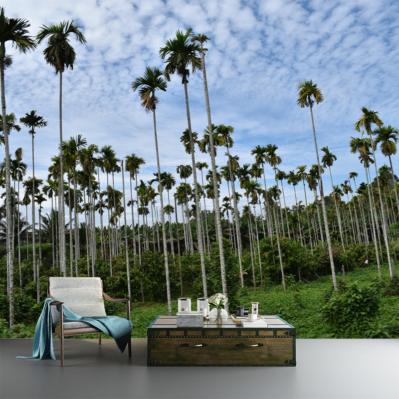 Tropical Tree Landscape Wall Murals Moisture Resistant Wall Decor for Sleeping Room