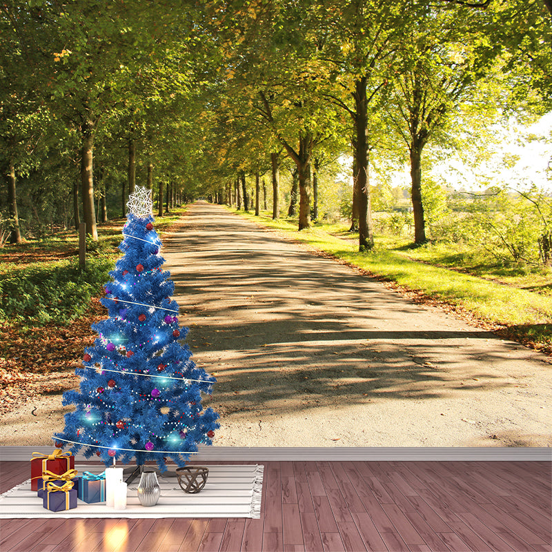 Space Extension Wall Mural Wallpaper Photography Style Mildew Resistant for Living Room