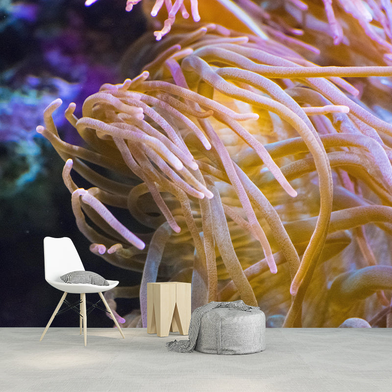 Seabed Mural Wallpaper Tropical Beach Style Mildew Resistant for Living Room