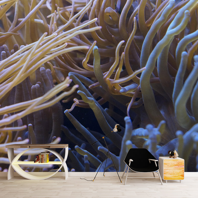 Tropical Beach Seabed Mural Wallpaper Mildew Resistant for Bedroom