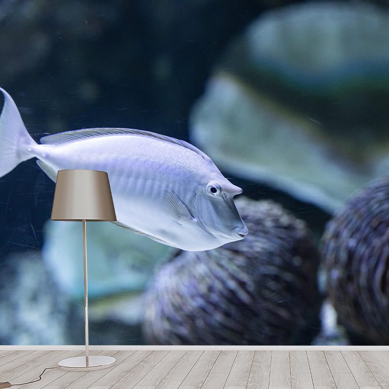 Seabed Wall Mural Wallpaper Tropical Beach Style Mildew Resistant for Bathroom