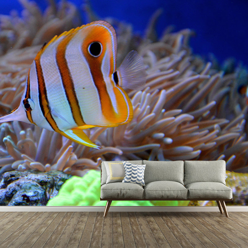 Seabed Mural Wallpaper Tropical Beach Mildew Resistant for Living Room