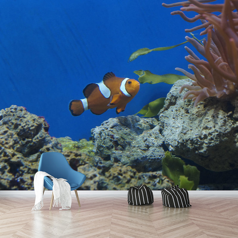 Seabed Wall Mural Wallpaper Tropical Beach Style Mildew Resistant for Living Room