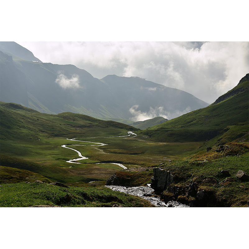 Tall Mountain Mural Wallpaper Modern Style Mildew Resistant Office Wall Mural