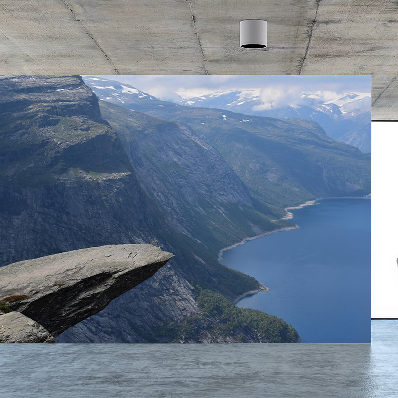 Mountain Wall Mural Wallpaper Modern Style Mildew Resistant Wall Mural for Home