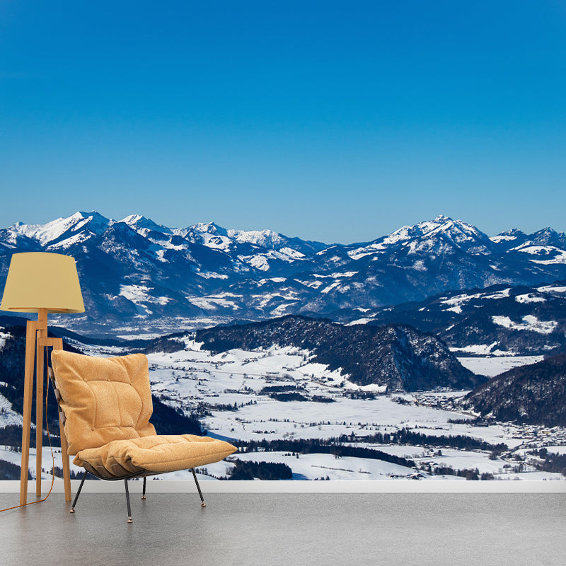 Huge Mountain Wall Mural Wallpaper Modern Style Mildew Resistant for Bedroom