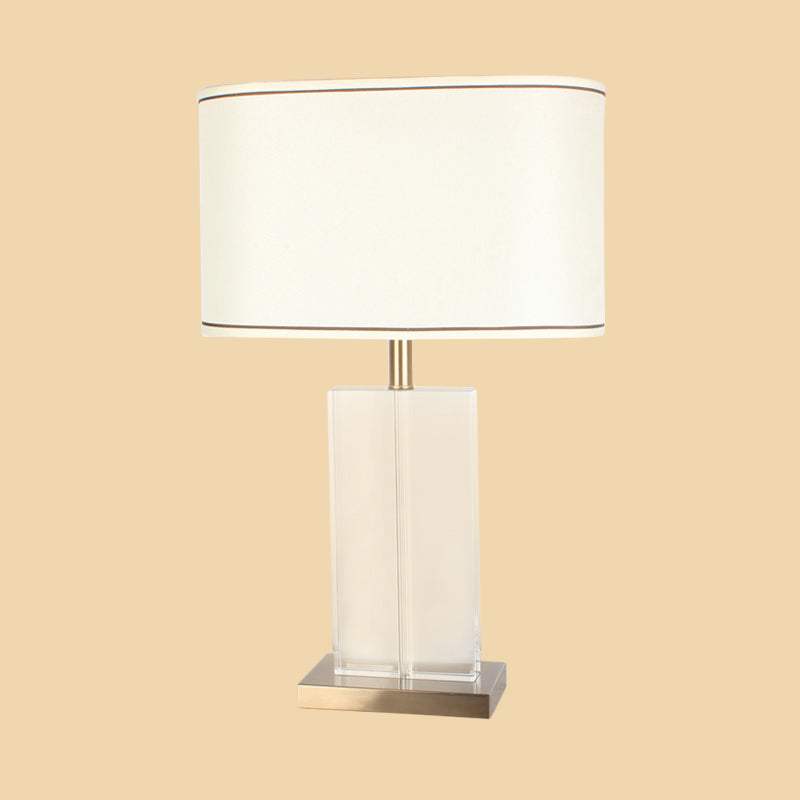 1 Kopf-Rechteck-Aufgabe Lampe zeitgenössische handgeschnittene Kristalllesebuch Licht in Weiß