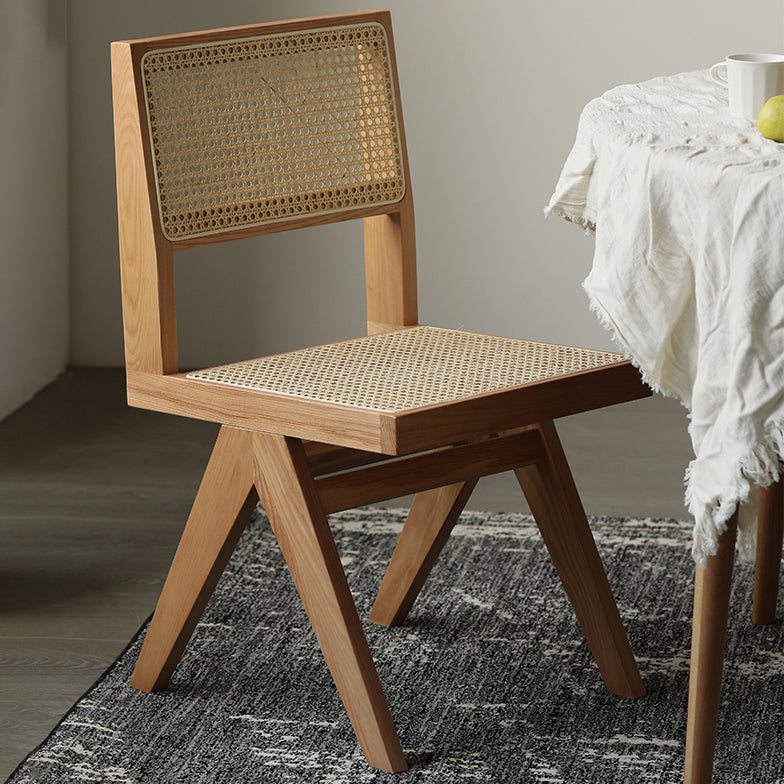 Sillas de comedor de estilo tradicional, silla lateral sin brazos de cocina con patas de madera