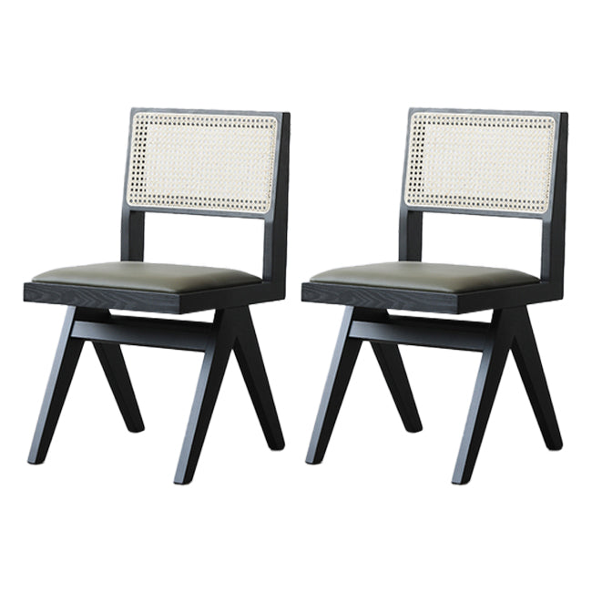 Sillas de comedor de estilo tradicional, silla lateral sin brazos de cocina con patas de madera